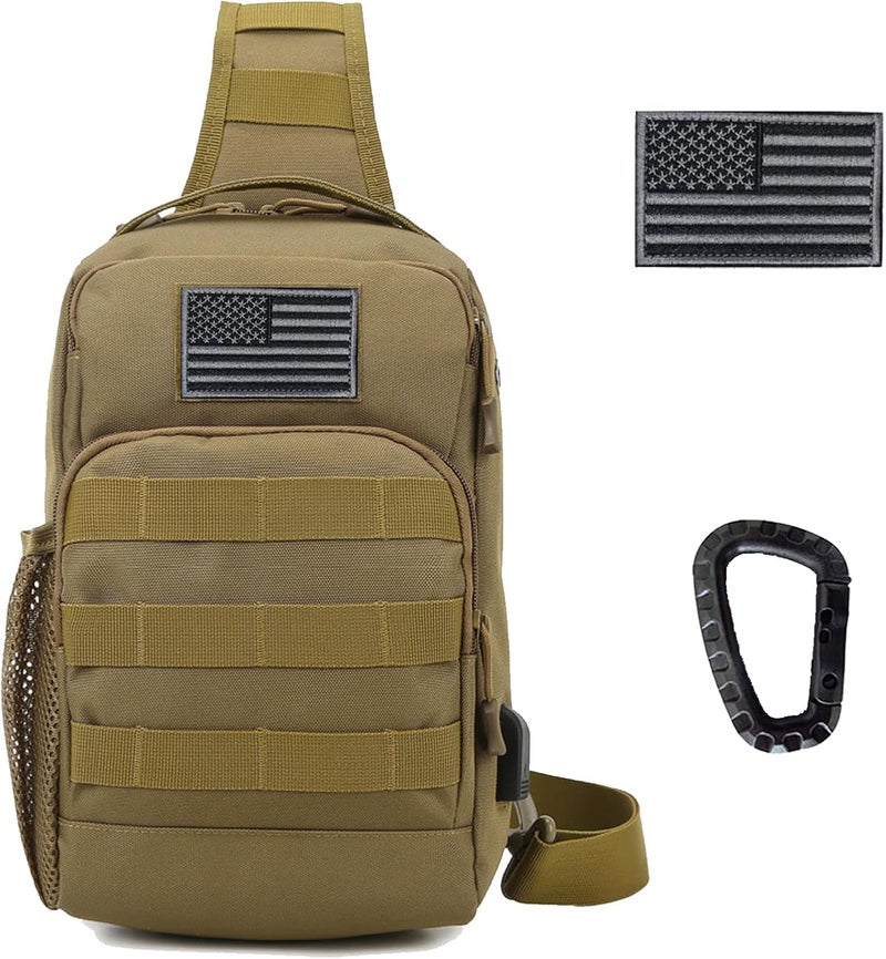 Valinov Tactical Shoulder Bag,Molle Shoulder Backpacks,Military Sling Daypack Backpack with USB Charging port - Image 1